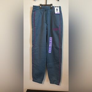 Puma Kids Slate Gray Joggers with Pink Trim